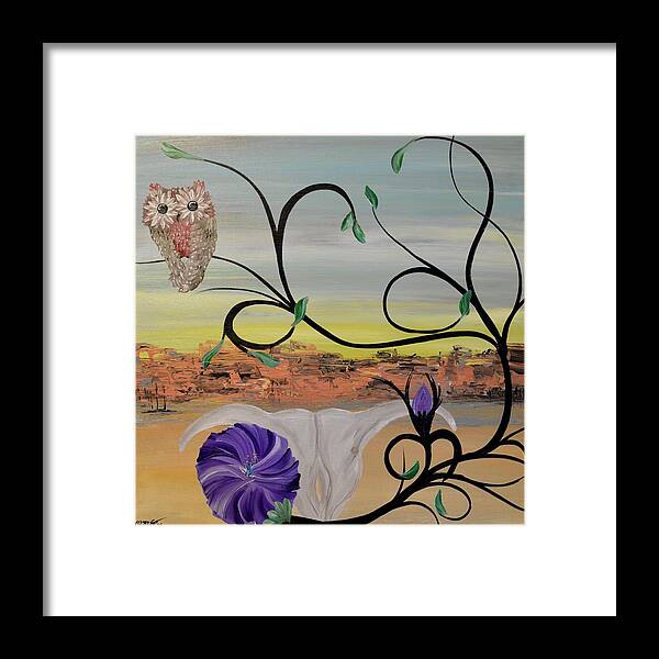 O'keeffe Framed Print featuring the painting Original Acrylic Artwork By MiMi Stirn - HooMasters Collection -HooO'keeffe #415 by MiMi Stirn