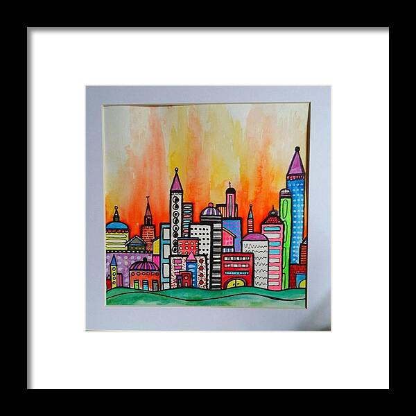 Watercolor Framed Print featuring the photograph Original #watercolor ..fire In The by Robin Mead
