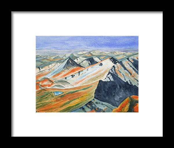 Alpine Framed Print featuring the painting Original Watercolor - High Alpine View by Cascade Colors