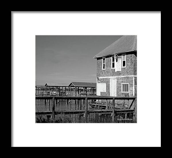 Historic Framed Print featuring the photograph Ormond Yacht Club Black and White by DigiArt Diaries by Vicky B Fuller