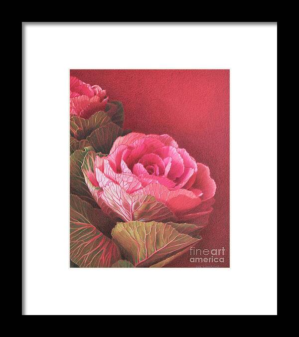 Flowers Framed Print featuring the painting Ornamental Kale by Jan Lawnikanis