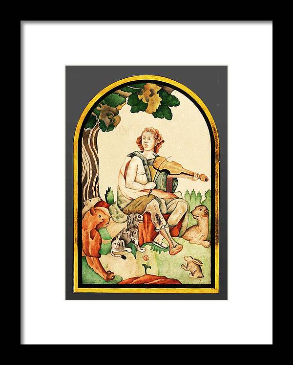 Orpheus Framed Print featuring the mixed media Orpheus by Asok Mukhopadhyay