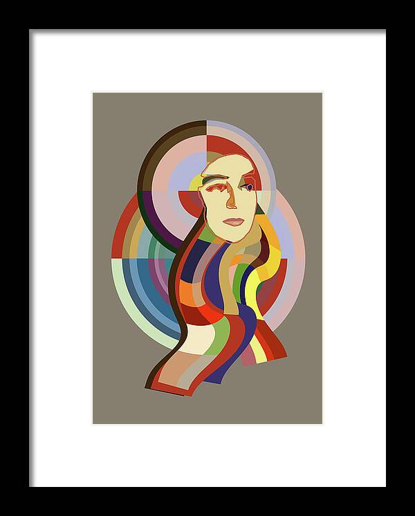 Sonia Delaunay Orphiste Tencc Framed Print featuring the digital art Orphiste - Pop Art Portrait of Sonia Delaunay by BFA Prints