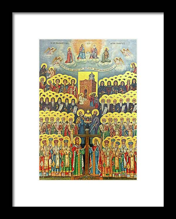 Jerusalem Framed Print featuring the photograph Orthodox Holy Saints 1882 by Munir Alawi