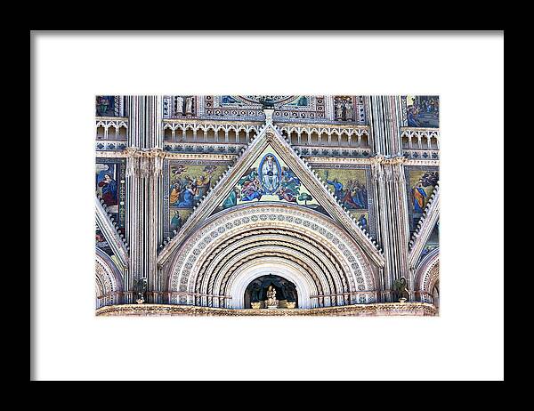 Duomo Framed Print featuring the photograph Orvieto Duomo Facade Close-up by Sally Weigand