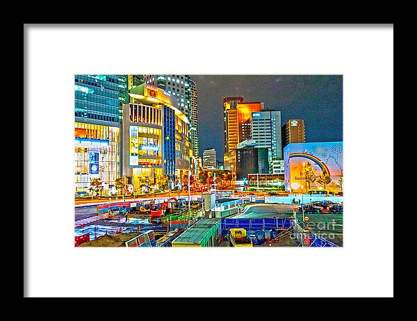 Street Framed Print featuring the photograph Osaka by night by Pravine Chester
