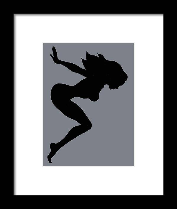 Mudflap Girl Framed Print featuring the painting Our Bodies Our Way Future Is Female Feminist Statement Mudflap Girl Diving by Tony Rubino