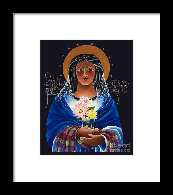 Our Lady Of Light: Help Of The Addicted Framed Print featuring the painting Our Lady of Light - Help of the Addicted - MMLOL by Br Mickey McGrath OSFS