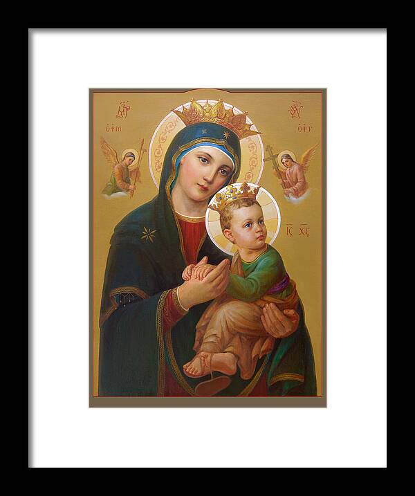 Perpetual Help Framed Print featuring the painting Our Lady Of Perpetual Help - Perpetuo Socorro by Svitozar Nenyuk