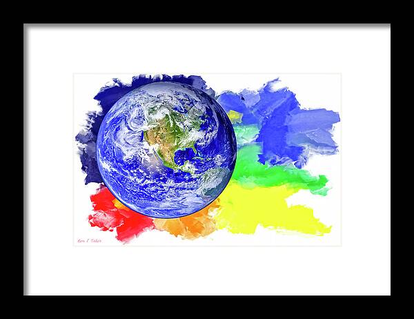 Colorful Framed Print featuring the mixed media Our Land Of Color by Mark Tisdale