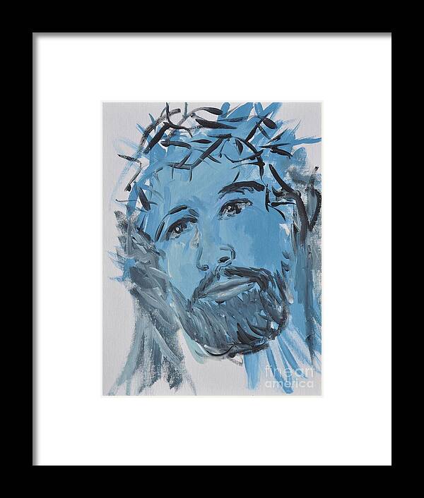 Jesus Framed Print featuring the painting Our Lord Cries by Penny Neimiller