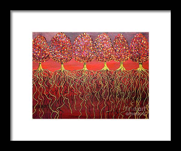 Gold Framed Print featuring the painting Our Love by Anita Thomas