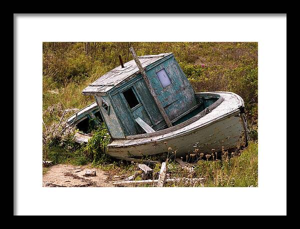 Fishing Boat Framed Print featuring the photograph Out of Service by Linda McRae