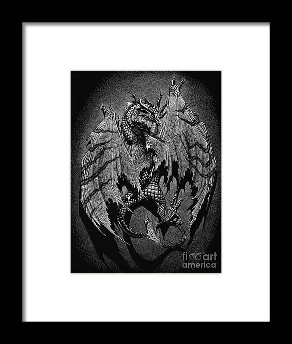 Dragon Framed Print featuring the digital art Out of the Shadows by Stanley Morrison