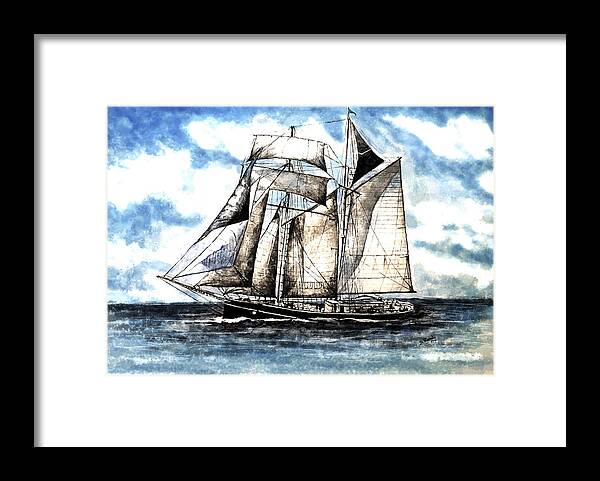 Out To Sea Framed Print featuring the painting Out to Sea by Andrew Read