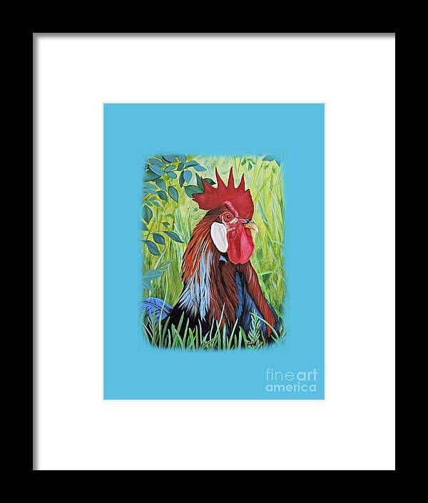 Outlaw Rooster Painting Framed Print featuring the painting Outlaw Rooster Accessories by Jimmie Bartlett