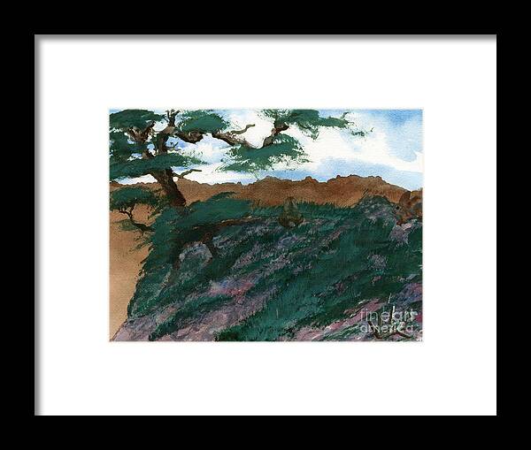 Landscape Framed Print featuring the painting Outlook Skylife by Victor Vosen