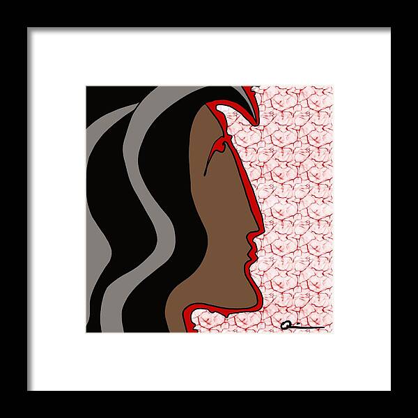 Face Framed Print featuring the digital art Outside by Jeffrey Quiros