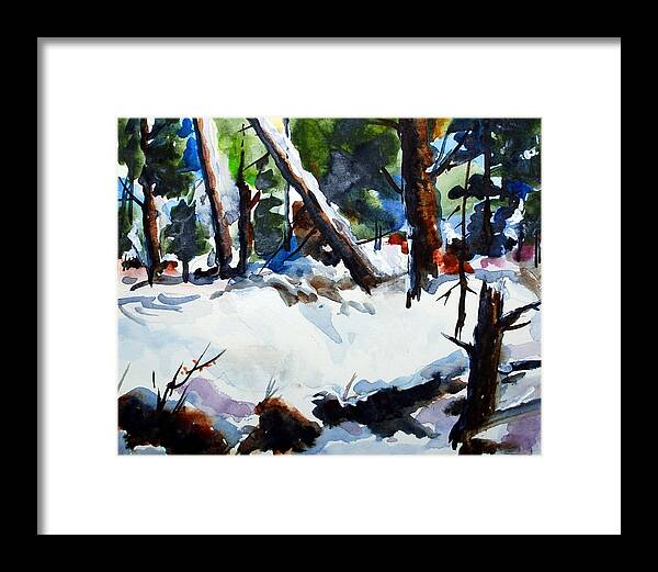 Snow Framed Print featuring the painting Outside My Studio Window by Wilfred McOstrich