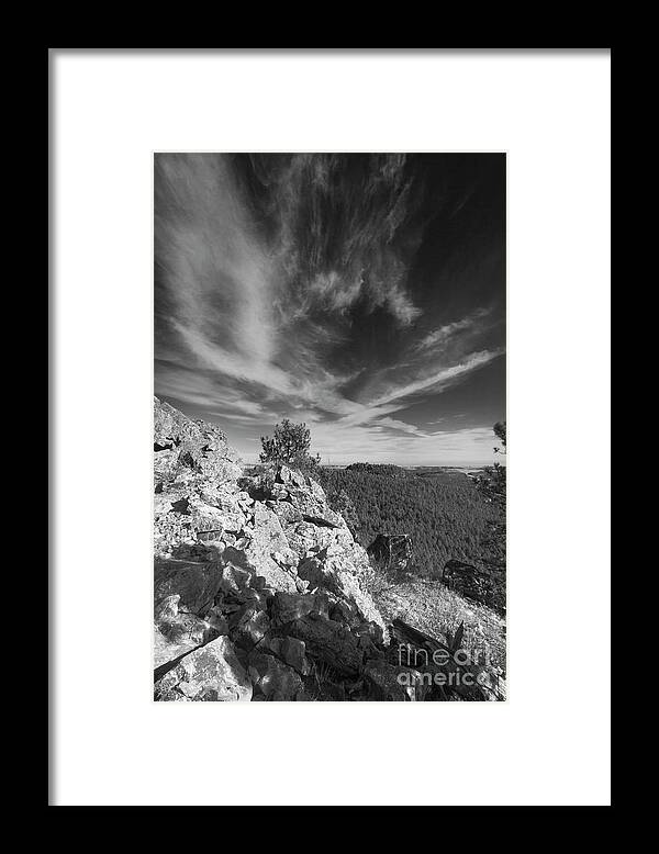 Black And White Framed Print featuring the photograph Over the Hills by Steve Triplett