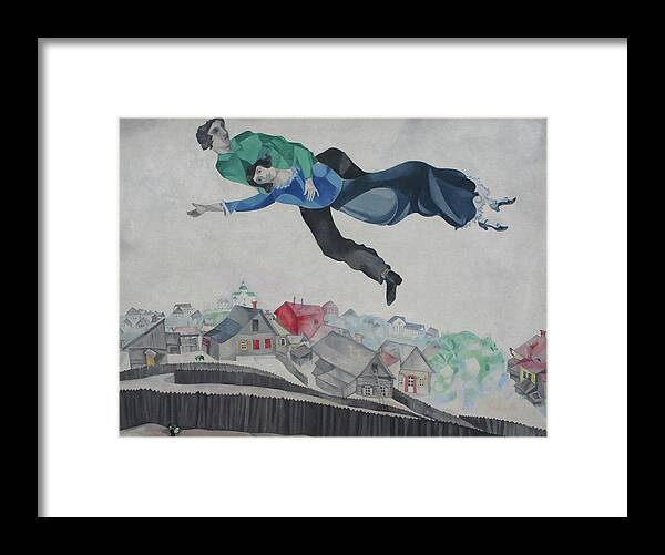 Marc Chagall Framed Print featuring the painting Over the Town by Marc Chagall
