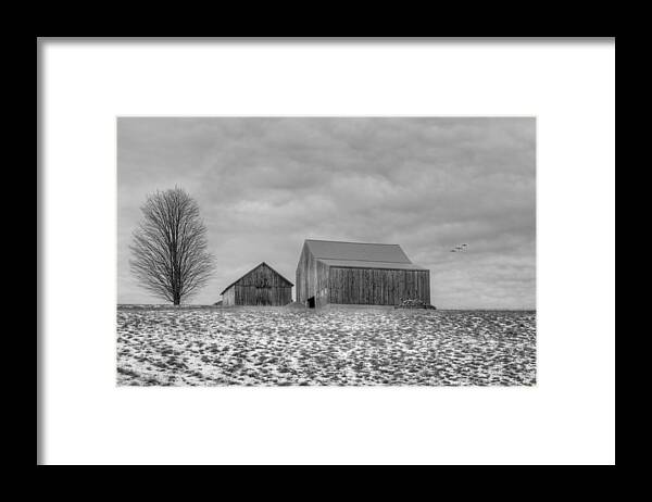 Black And White Landscape Framed Print featuring the photograph Overcast bw by Bill Wakeley