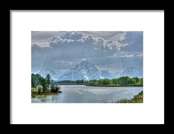 Oxbow Bend Framed Print featuring the photograph Oxbow Bend Sun Rays by David Armstrong