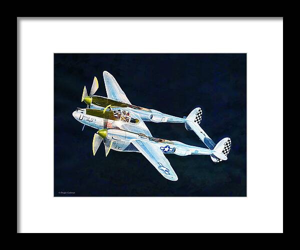 Aviation Framed Print featuring the painting P-38L Lightning by Douglas Castleman