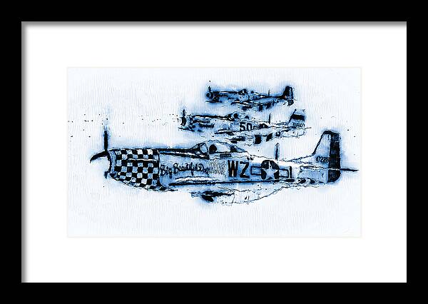 P 51 Framed Print featuring the digital art P-51 Mustang - 13 by AM FineArtPrints