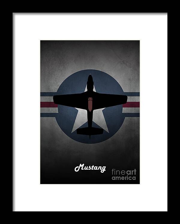P-51 Mustang Framed Print featuring the digital art P-51 Mustang USAF by Airpower Art