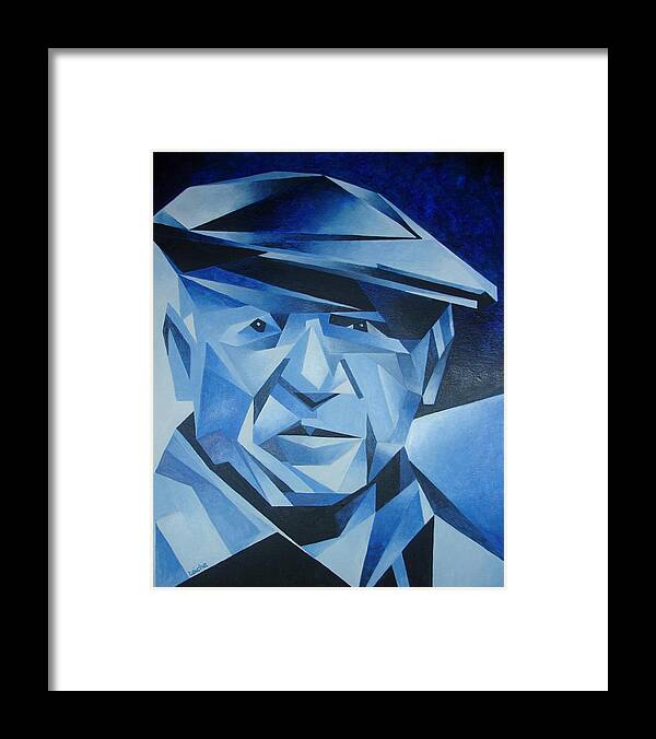 Artist Framed Print featuring the painting Pablo Picasso The Blue Period by Taiche Acrylic Art