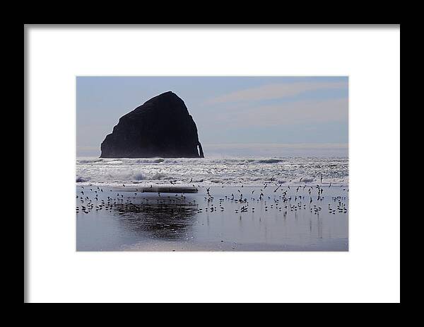 Dreamer By Design Photography Framed Print featuring the photograph Pacific City Haystack Rock by Kami McKeon