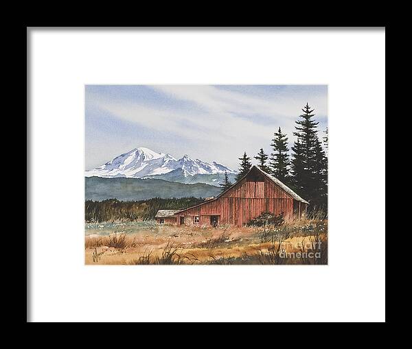 Pacific Northwest Landscape Watercolor Paintings Framed Print featuring the painting Pacific Northwest Landscape by James Williamson