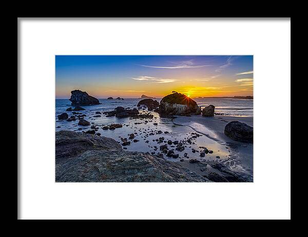 California Framed Print featuring the photograph Pacific Ocean Northern California Sunset by Scott McGuire