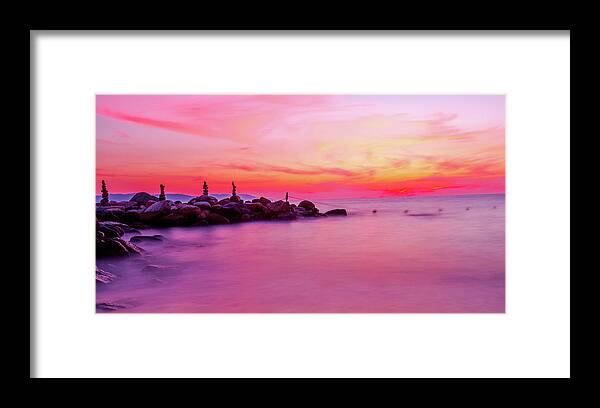 Sunset Framed Print featuring the photograph Pacific Sunset by Lev Kaytsner