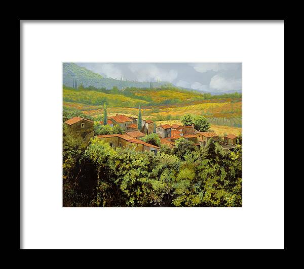 Tuscany Framed Print featuring the painting Paesaggio Toscano by Guido Borelli