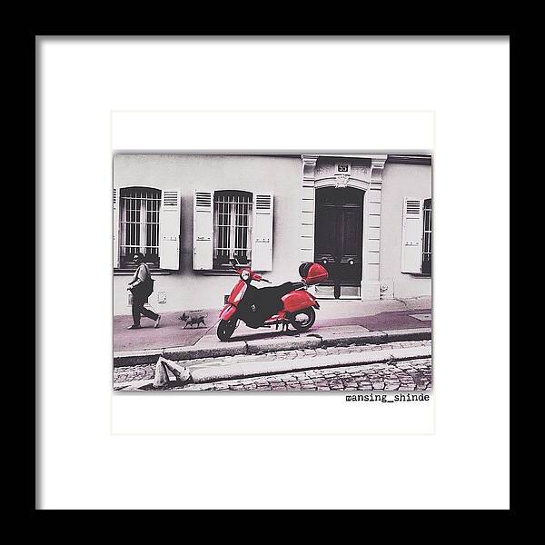Europe Framed Print featuring the photograph Paint It Red
vespa Style by Indian Truck Driver