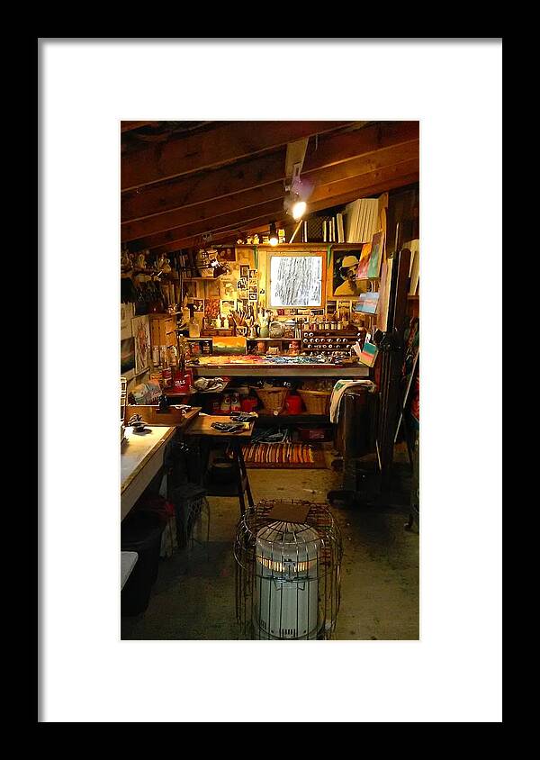 Photograph Framed Print featuring the photograph Paint Shed by Les Leffingwell