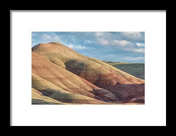 Painted Hills Framed Print featuring the photograph Painted Hill and Clouds by Greg Nyquist