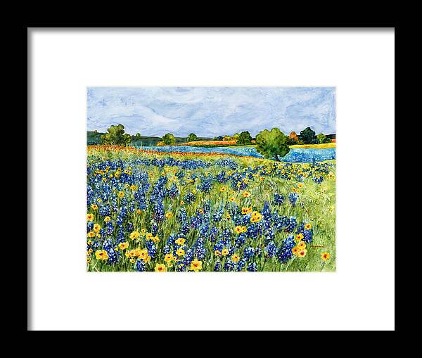 Bluebonnet Framed Print featuring the painting Painted Hills by Hailey E Herrera