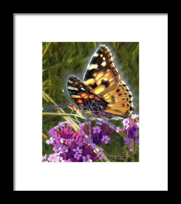 Butterfly Framed Print featuring the pastel Painted Lady by Melissa Herrin