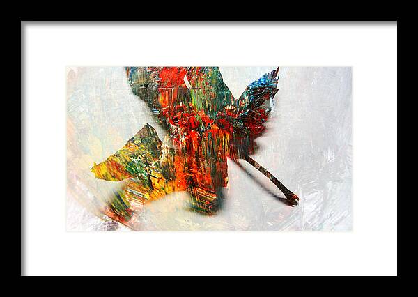 Leaf Framed Print featuring the photograph Painted Leaf Abstract 2 by Anita Burgermeister