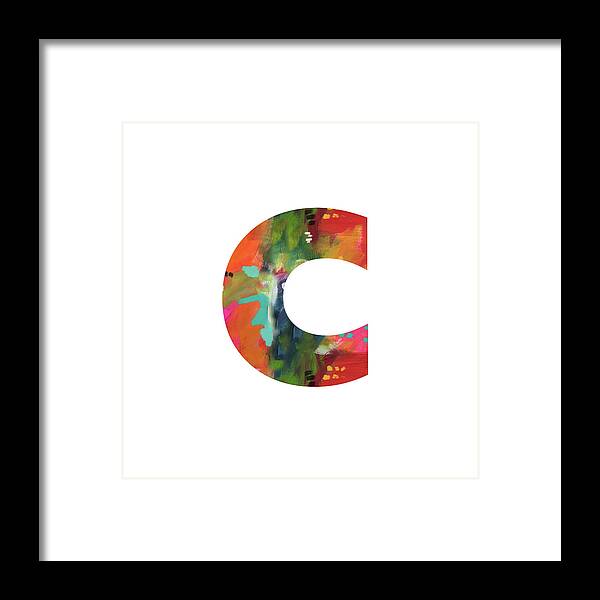 C Framed Print featuring the mixed media Painted Letter C-Monogram Art by Linda Woods by Linda Woods