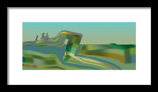 River Framed Print featuring the digital art Painted Riverland by Kevin McLaughlin