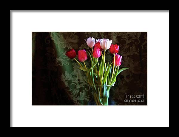 Tulips Framed Print featuring the photograph Painted Tulips by Joan Bertucci