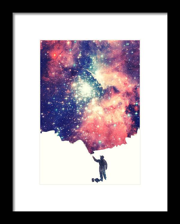 Space Framed Print featuring the photograph Painting the universe Awsome Space Art Design by Philipp Rietz