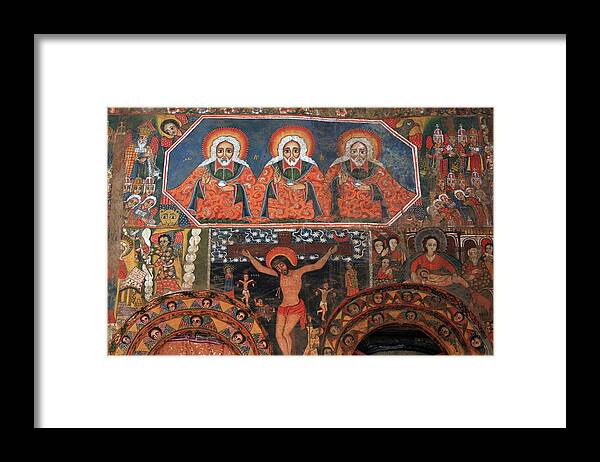 Monastery Framed Print featuring the photograph Fresco of the Three Wise Men by Aidan Moran