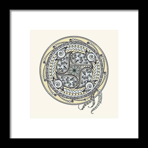 Mandala Framed Print featuring the digital art Paisley Balance Mandala by Deborah Smith