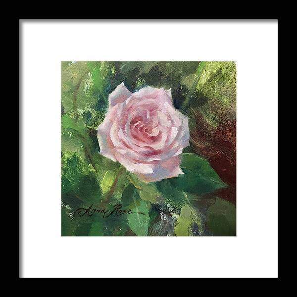 Rose Framed Print featuring the painting Pale Rose Study by Anna Rose Bain