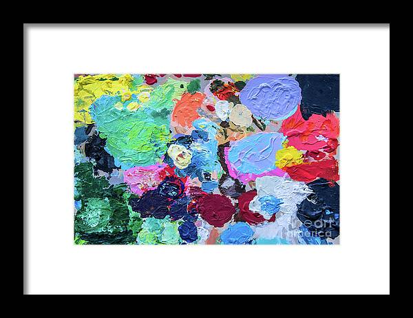 Paint Framed Print featuring the photograph Colorful painter's palette by Delphimages Photo Creations